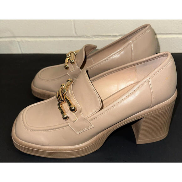 Justfab Daria Block Heeled Loafer Pump in Portabella, Size 12 NWoT - Picture 3 of 9